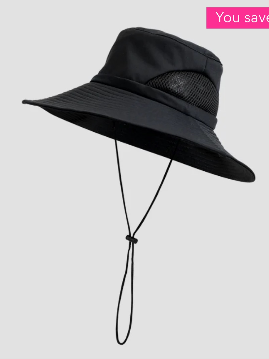 Hairbrella Kids Black Waterproof Sun Hat - Satin-Lined, Adjustable — image 4 of 6